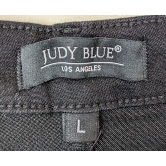 Judy Blue Jean Shorts Black High Rise Tummy Control Size Large - Picture 11 of 12